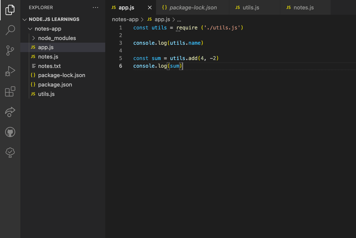 Learning Journal Node.js: import modules